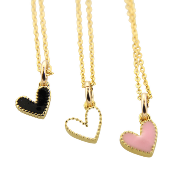 Tiny Off Set Heart - White