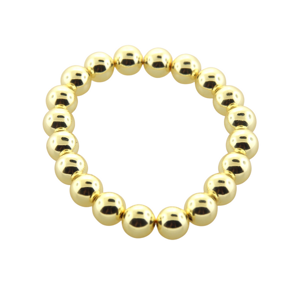 Stretch Bracelet - Gold Plated Hematite 10mm