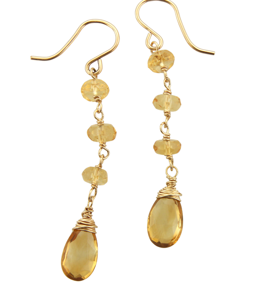 Joy & Prosperity Earrings - Citrine