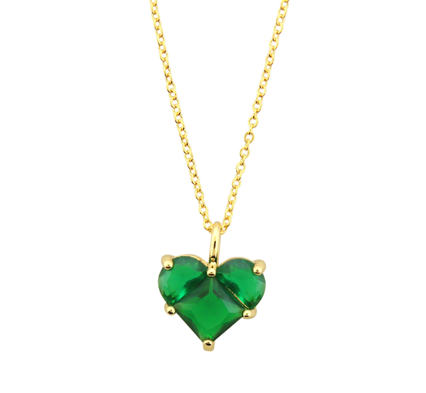 CZ Heart  - Green