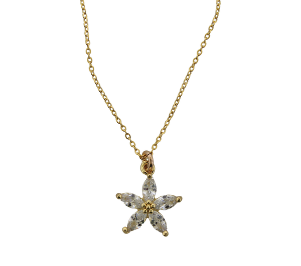 CZ Cut Flower Necklace