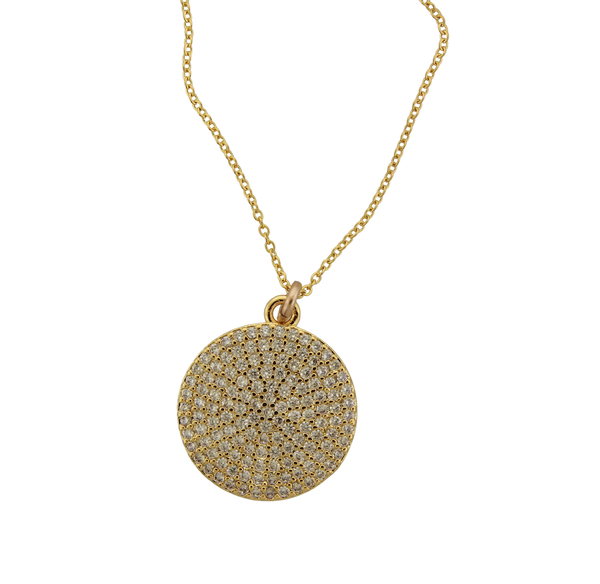 Pave Disc Necklace