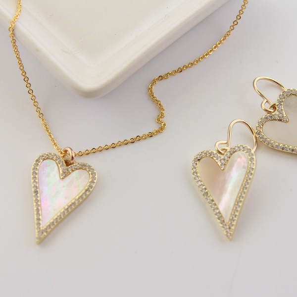 Mother of Pearl and CZ Necklace