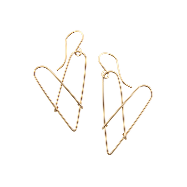 Modern Heart Earrings - Sterling Silver