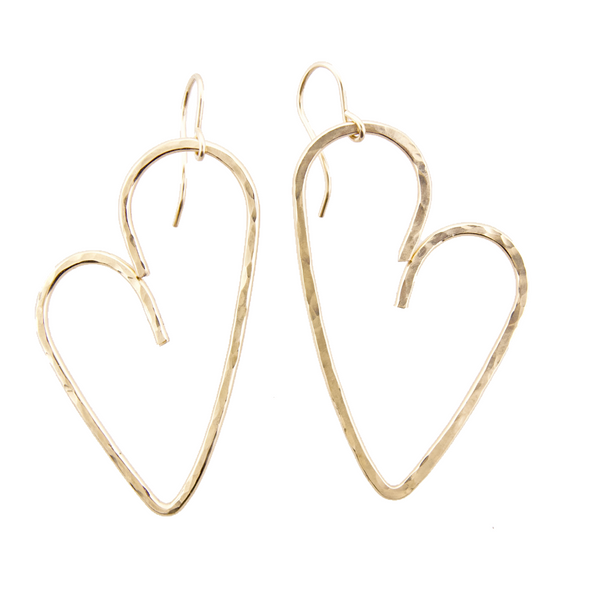 Hammered Heart Earrings