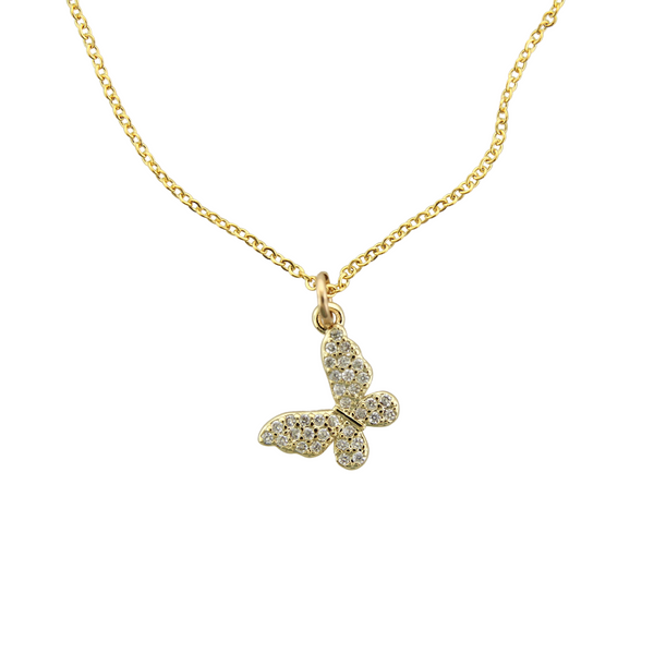 Tiny Sparkle Butterfly Necklace