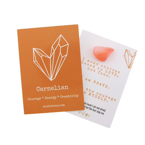 Carnelian Gemstone Affirmation Card