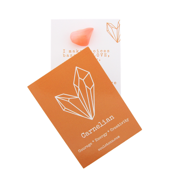 Carnelian Gemstone Affirmation Card