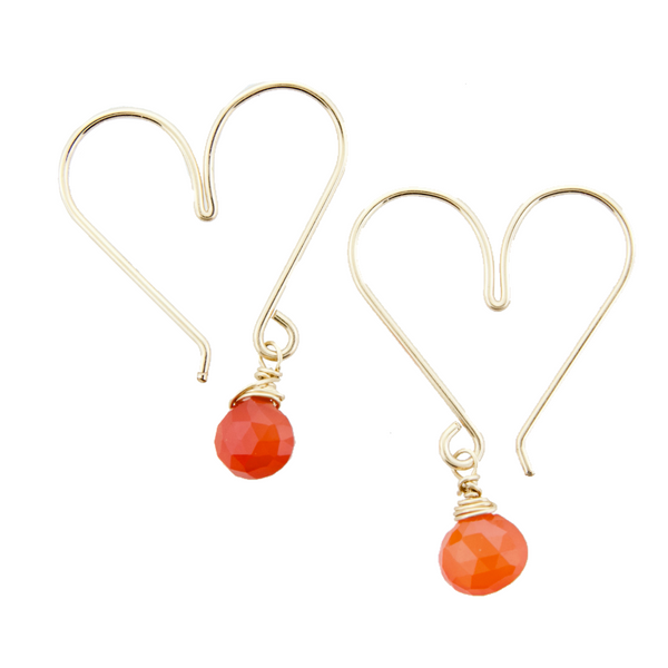 Heart Hoops Medium - Carnelian