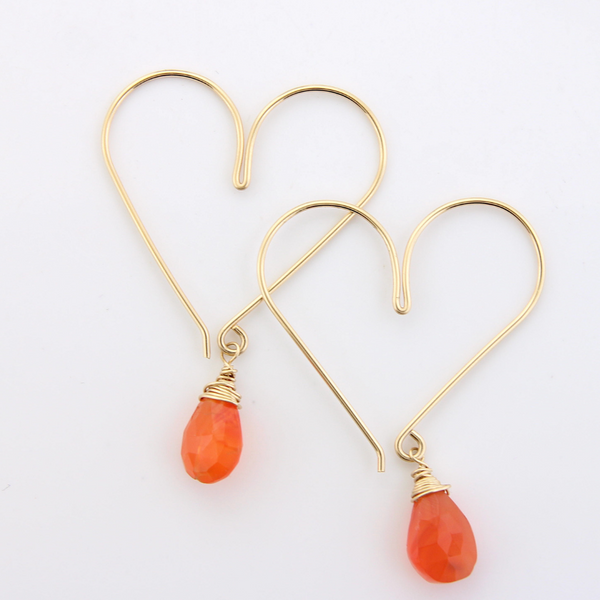 Heart Hoops Medium - Carnelian