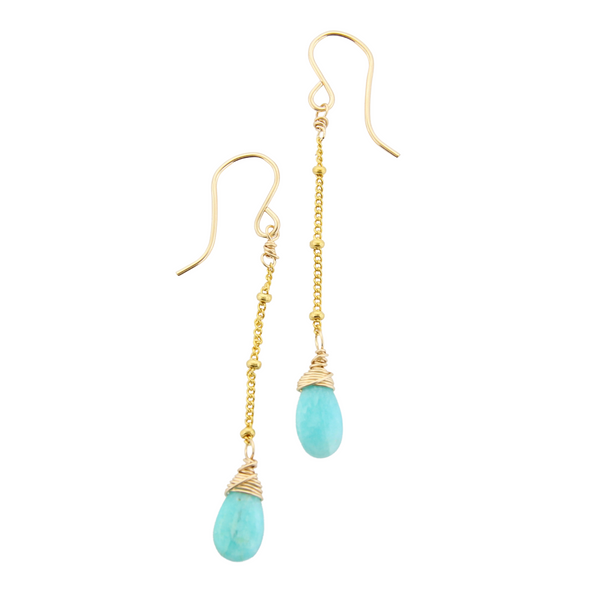 Gemstone Dangle Earrings - Amazonite