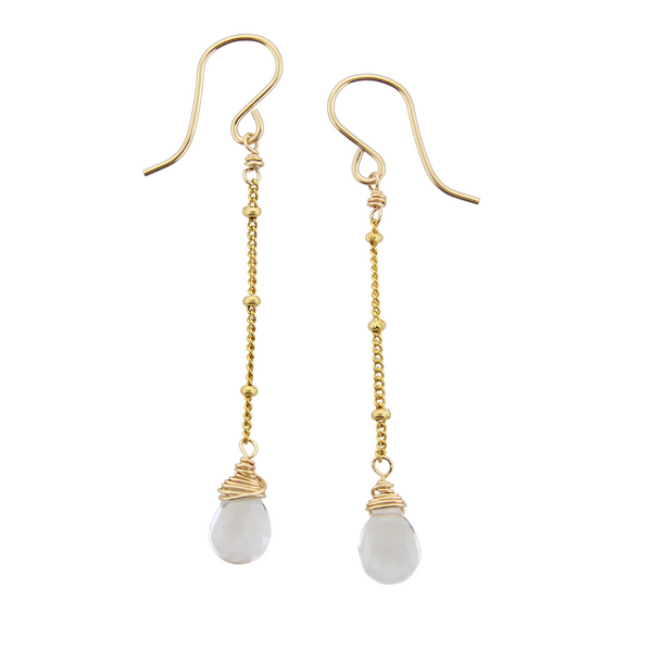 Gemstone Dangle Earrings - Crystal Quartz
