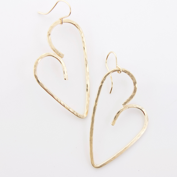 Hammered Heart Earrings