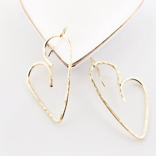 Hammered Heart Earrings