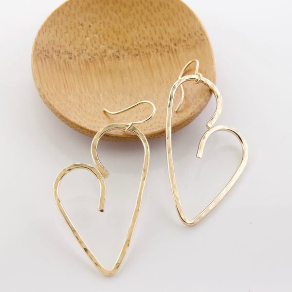 Hammered Heart Earrings