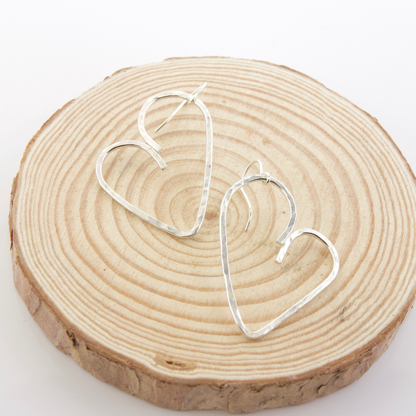 Hammered Heart Earrings