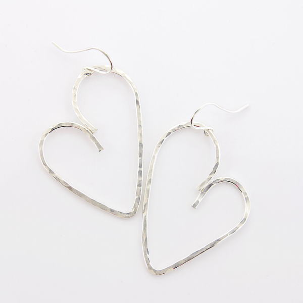 Hammered Heart Earrings