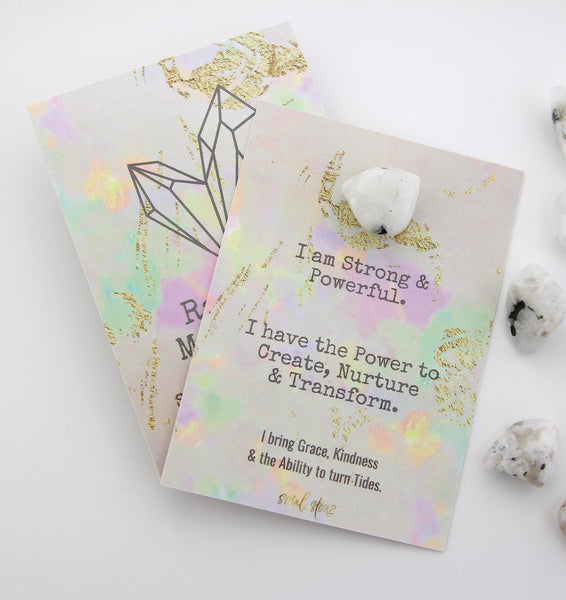Rainbow Moonstone Affirmation Card