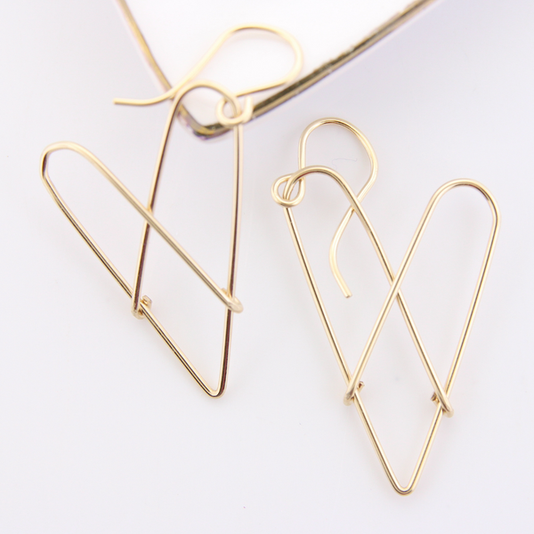 Modern Heart Earrings - 14K Gold-filled