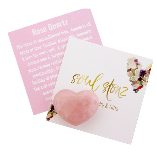 Heart Palm Stones - Rose Quartz