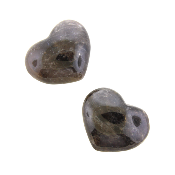 Large Heart Palm Stones - Smokey Quartz