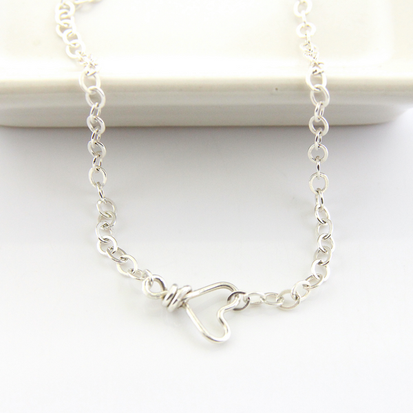 Sweet & Simple Heart Necklace - Sterling Silver