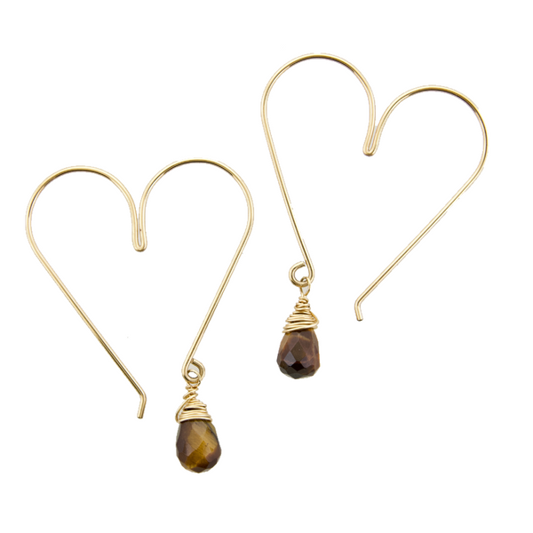 Heart Hoops - Tigers Eye Medium