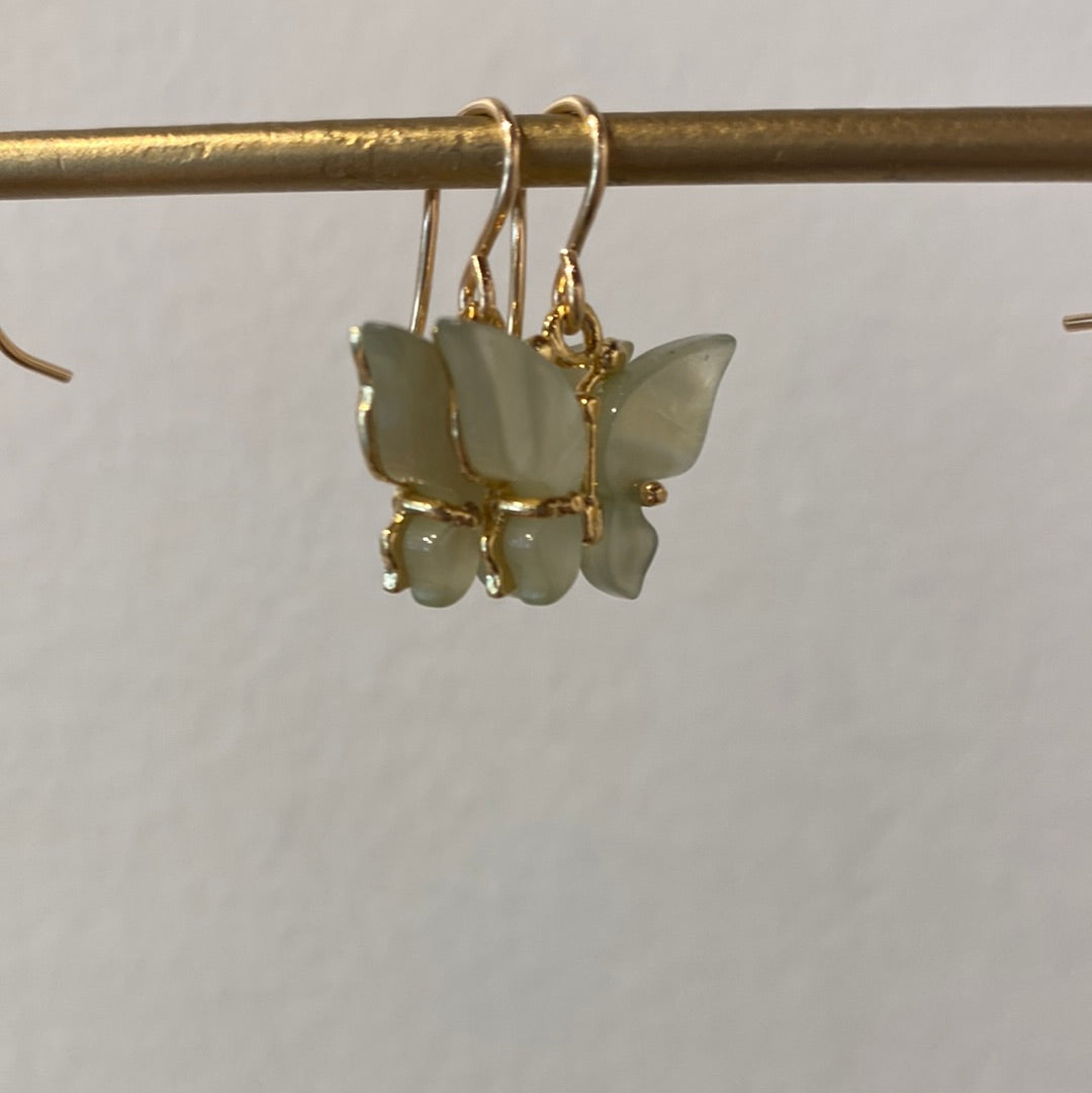 Butterfly Earrings - Light Green
