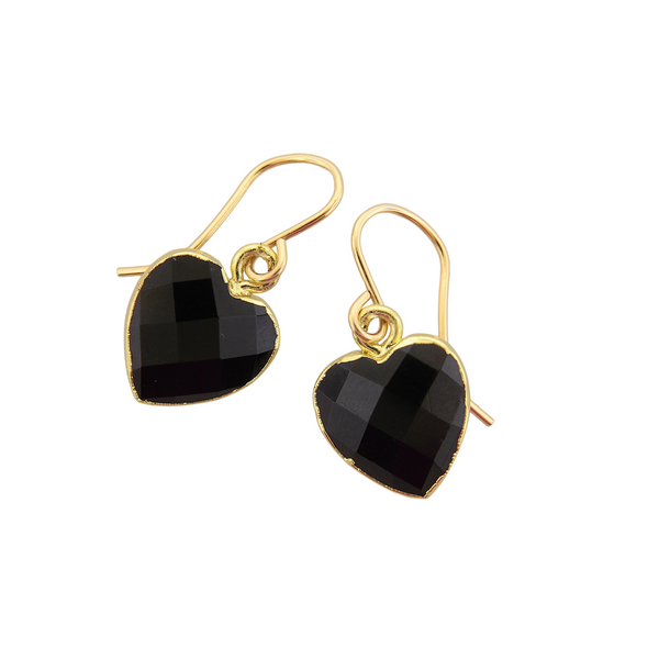Gemstone Heart Earrings