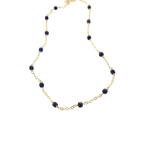 Capri - Lapis Cube Stones on Chain