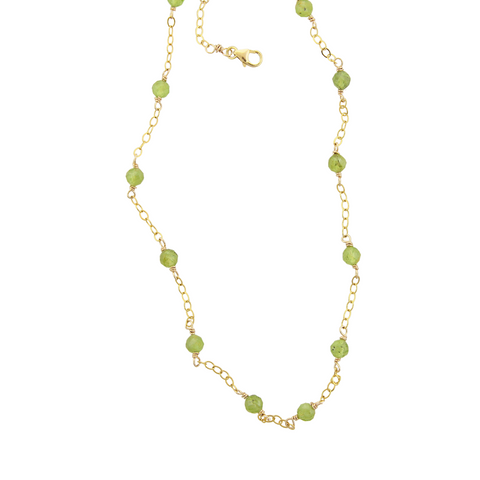 Capri - Peridot Stones on Chain Gold-Filled Chain