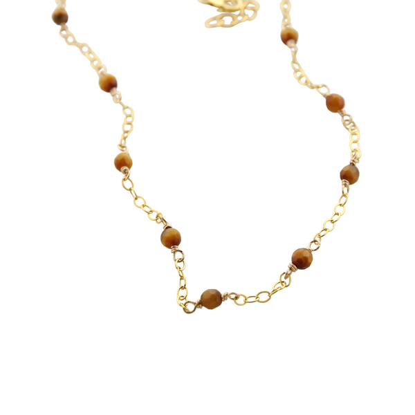 Capri - Tigers Eye Beaded Chain Necklace