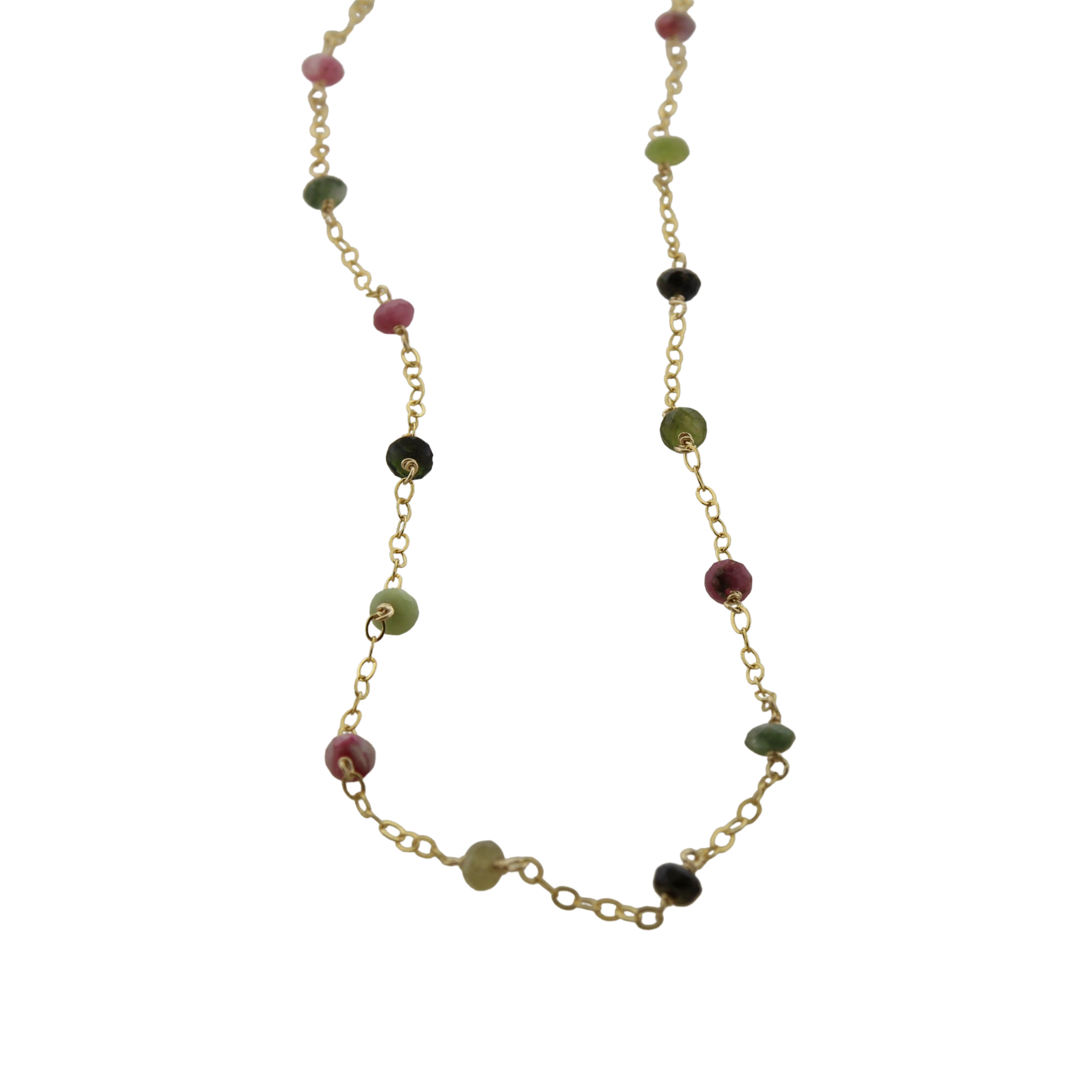 Capri - Tourmalines Saucer Beads on Chain