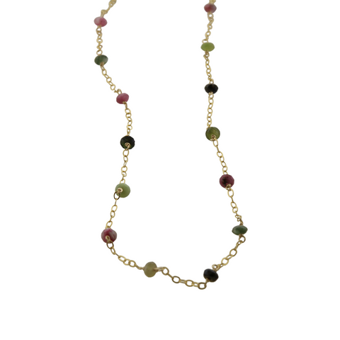 Capri - Tourmalines Saucer Beads on Chain