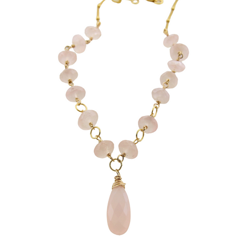 Cherish Necklace - Rose Quartz