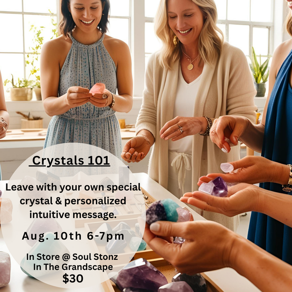 Crystals 101 Class, Aug 10th., 6-7pm