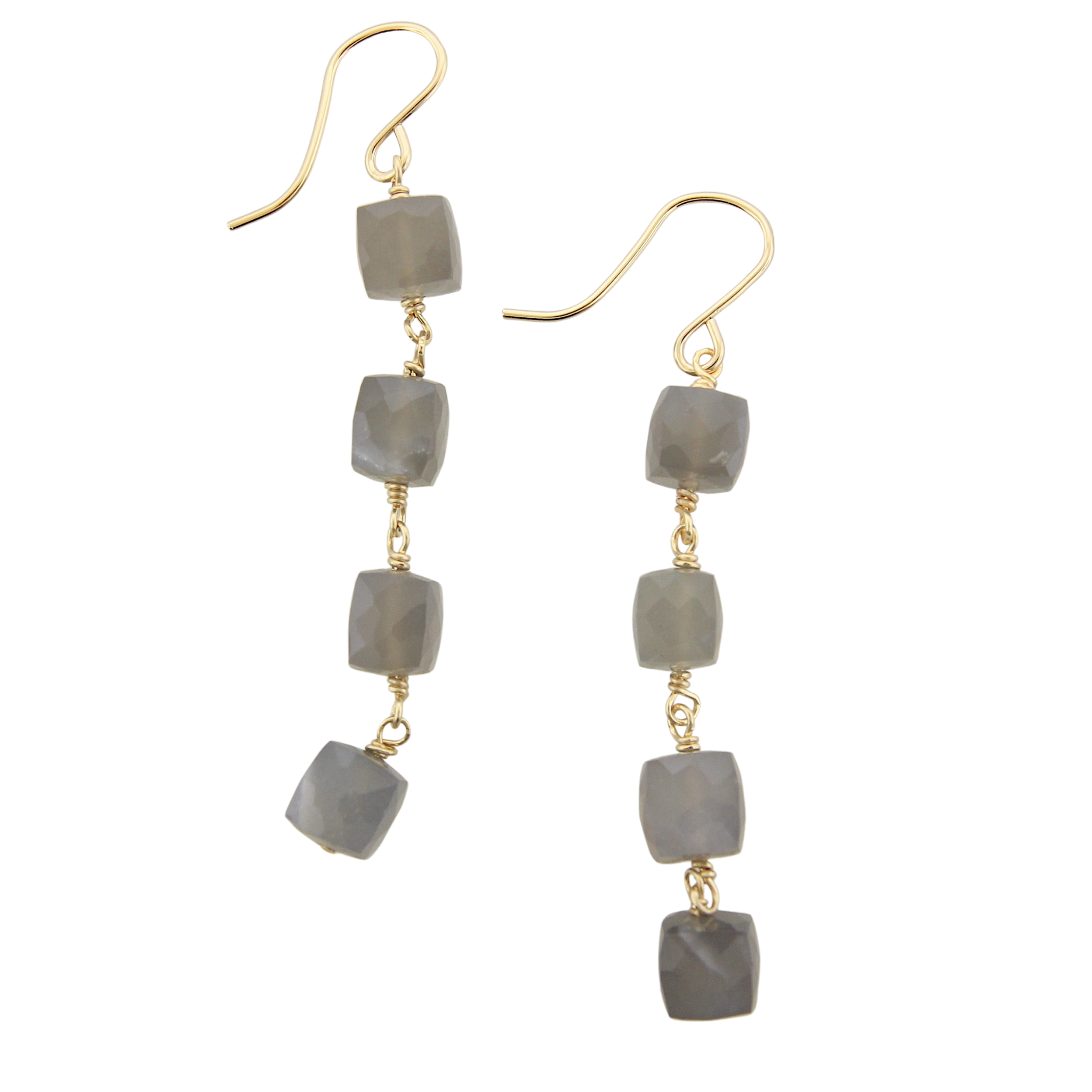 City Earrings - Grey Moonstone