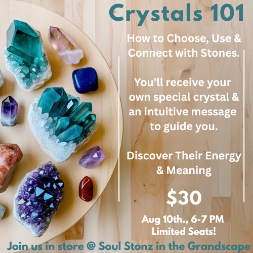 Crystals 101 Class, Aug 10th., 6-7pm