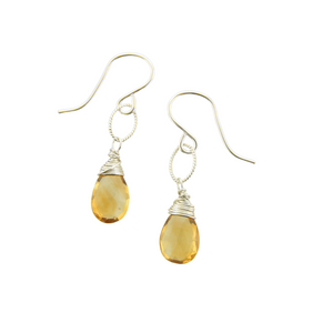 Dainty Drops - Citrine on Sterling Silver