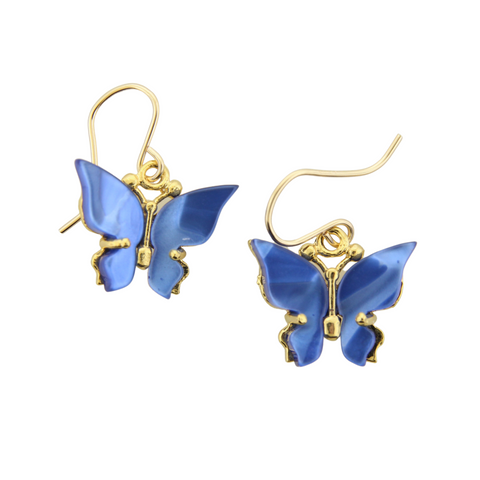 Butterfly Earrings - Dark Blue