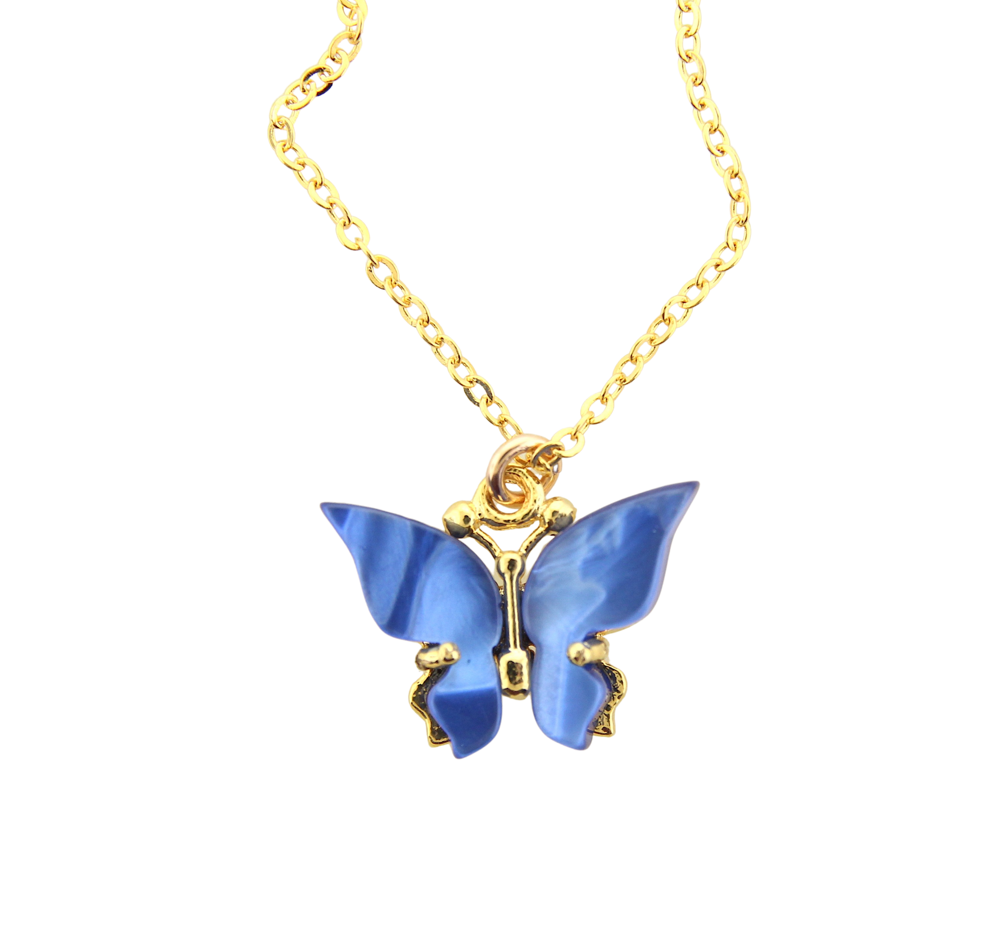 Dark Blue Butterfly Necklace