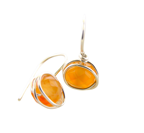 Enduring Earring - Carnelian Sterling Silver