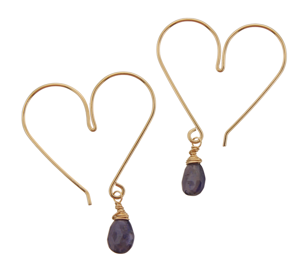 Heart Hoops Medium Iolite