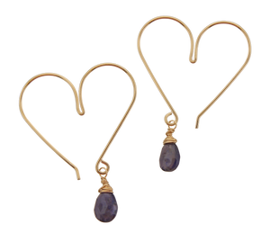 Heart Hoops Medium Iolite