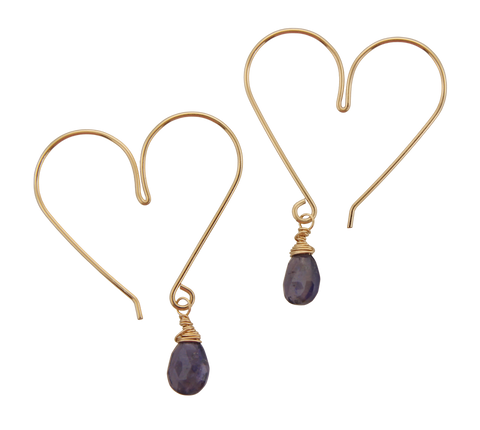 Heart Hoops Medium Iolite