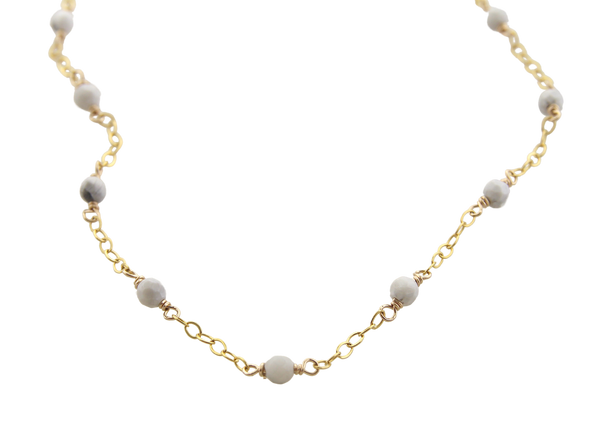 Capri - Howlite Beaded Chain Necklace