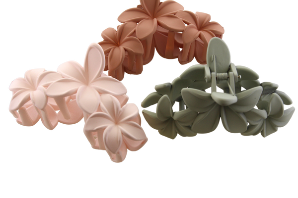 Hibiscus 3 Flower Hair Claw - Assorted Colors