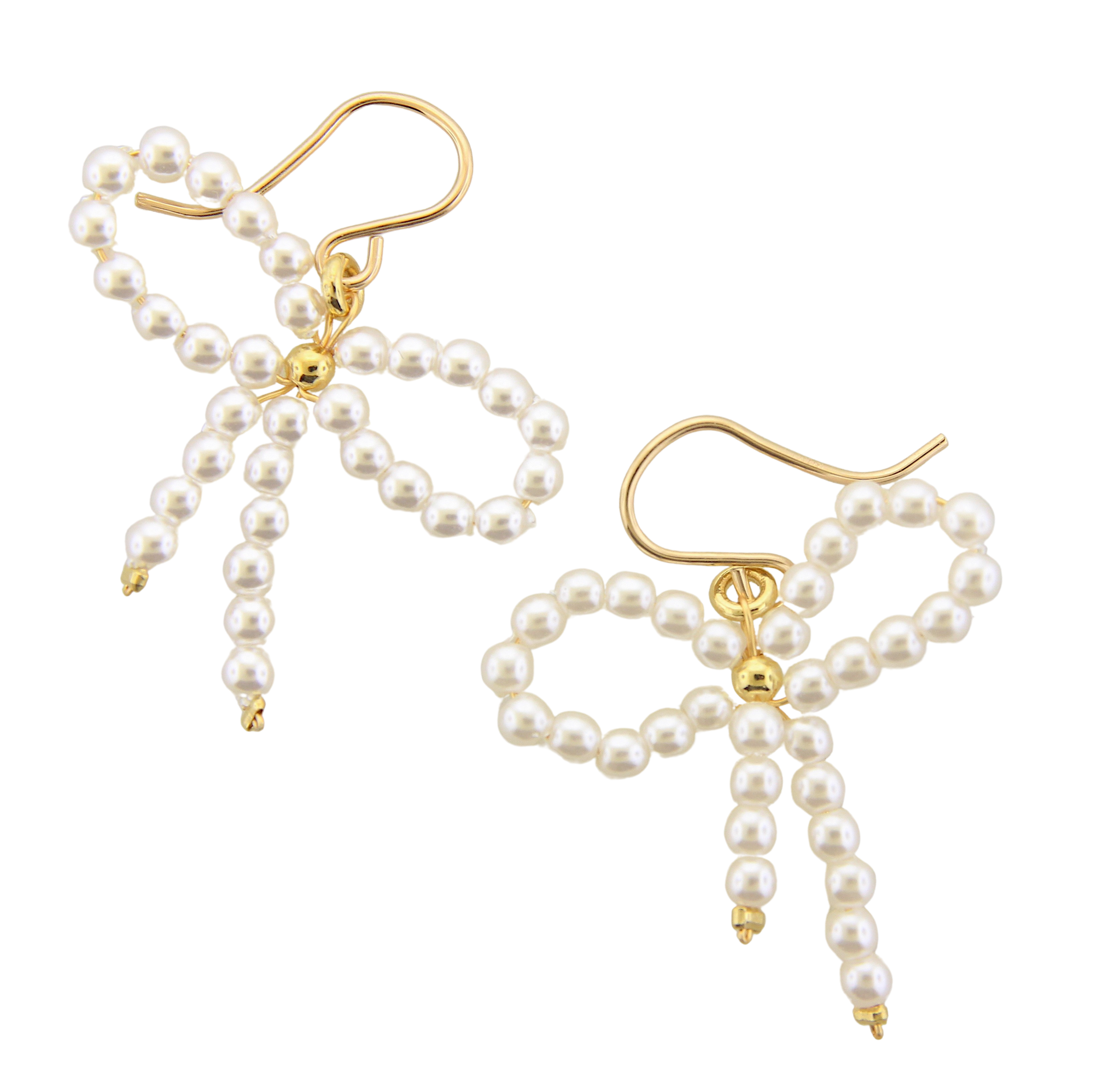 Faux Pearl Bow Earrings