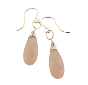 Dainty Drops - Rose Quartz LG Silver