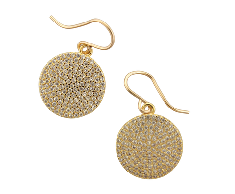 Pave Disc Earrings